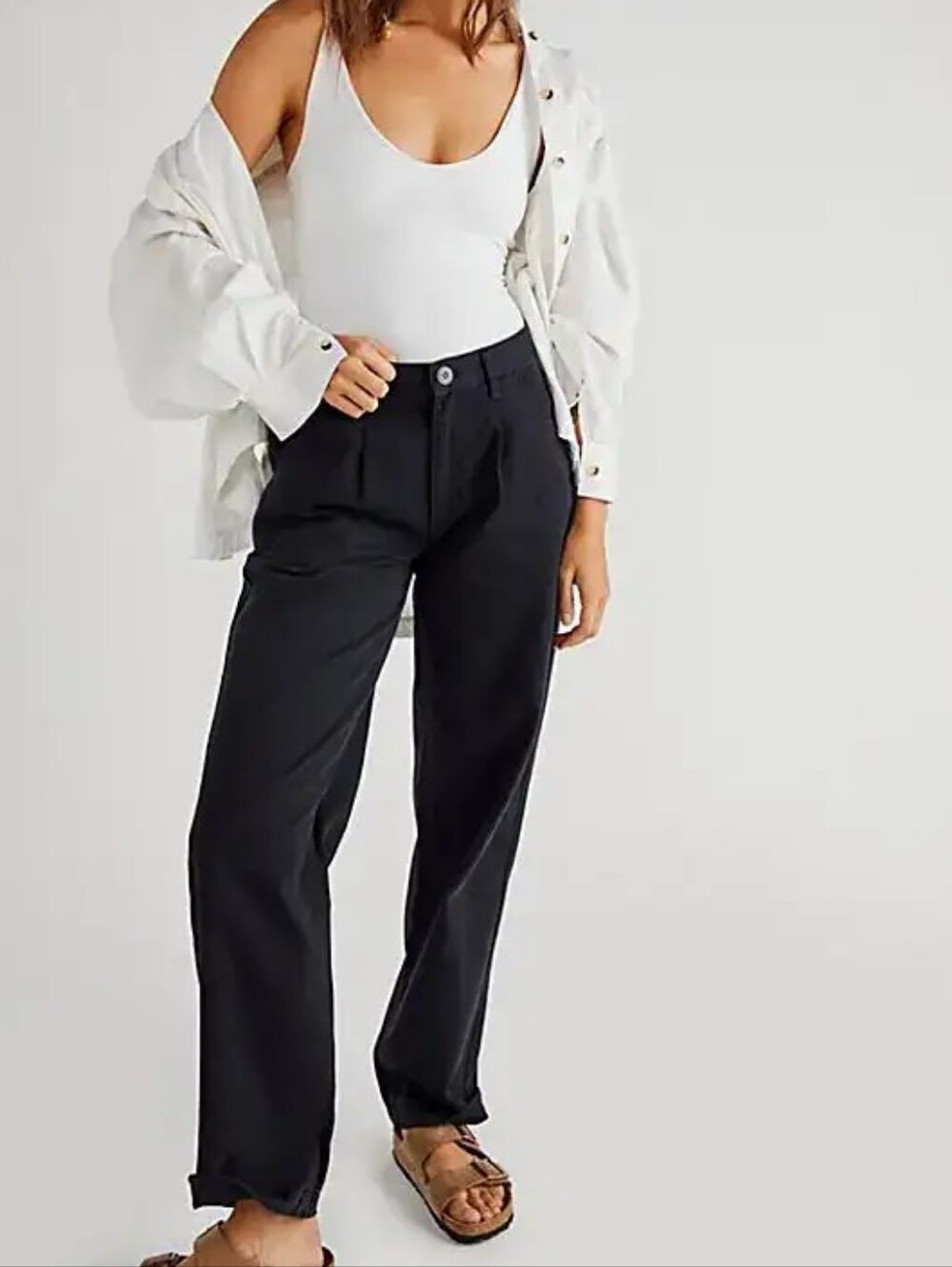 Free People Women’s 12 Blue Pleated Cya Later Skate Trouser Chino New